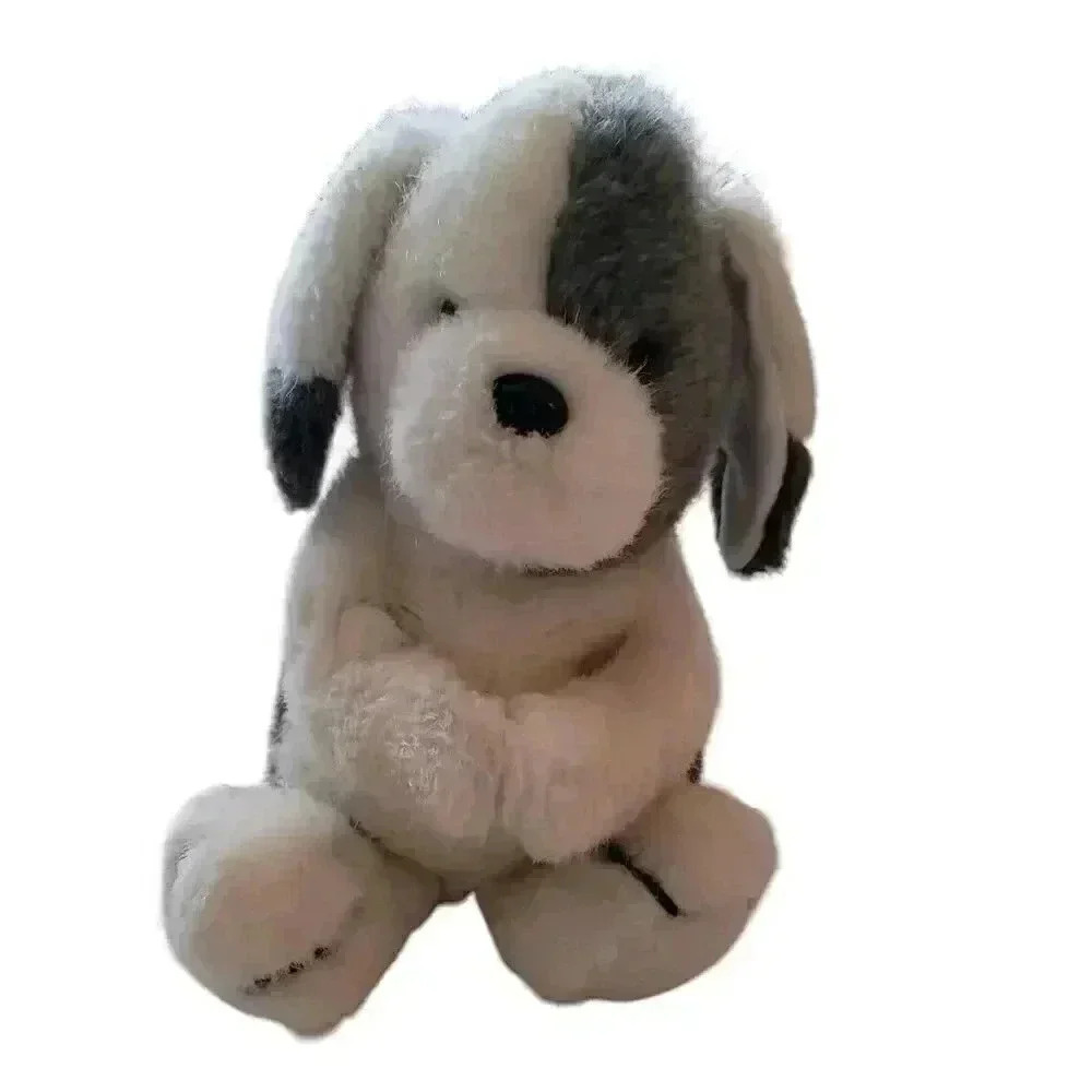 Vintage DAKIN Sheep Dog White Gray Stuffed Animal 1985
